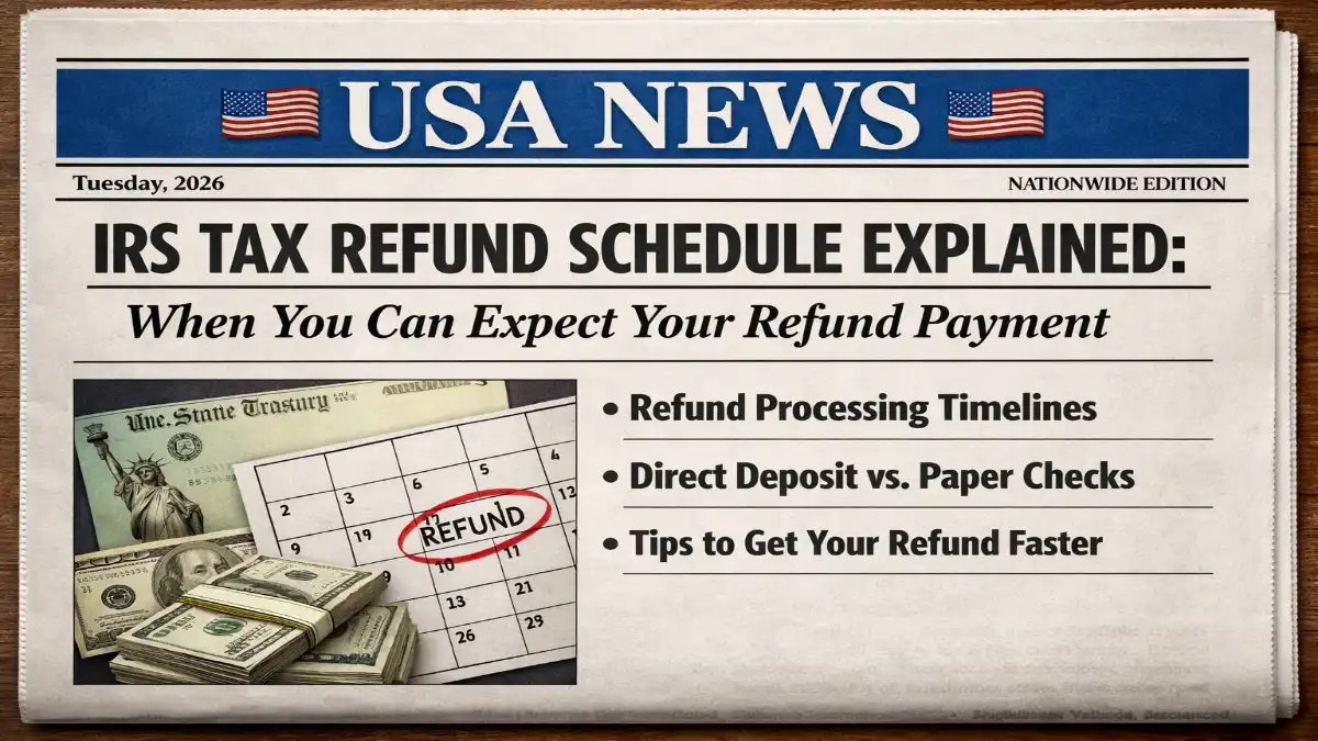 IRS tax refund schedule, IRS refund payment timeline, when will I get my tax refund, IRS refund dates 2026, tax refund processing time, IRS direct deposit schedule, federal tax refund update, IRS refund status check, Where’s My Refund 2026, IRS refund delay reasons, tax refund payment estimate, e-file refund timeline, paper return refund time, IRS refund news 2026, federal tax return processing time